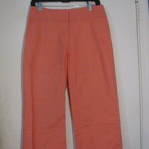 Eric Casual Cropped Pants Size 4 Capri Wide Leg Cotton Blend